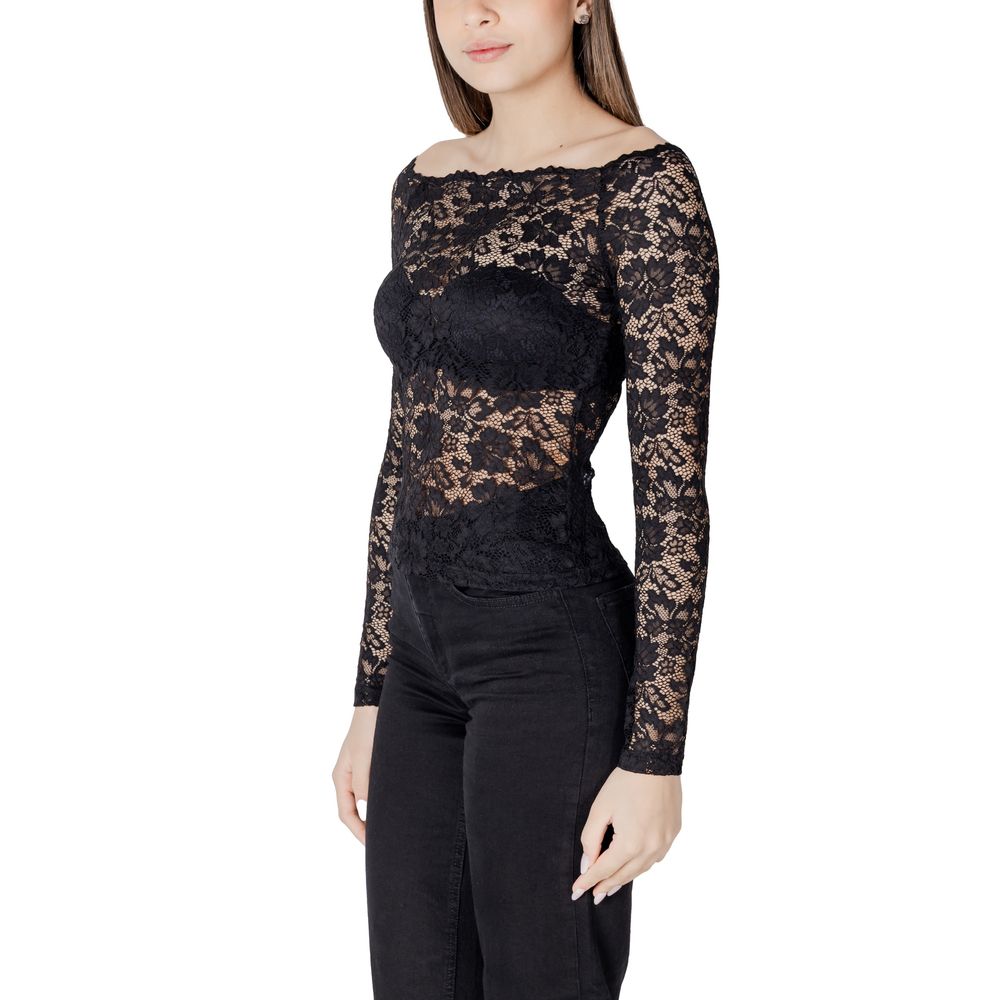 Morgan De Toi Schwarzes Polyamid-Langarmshirt