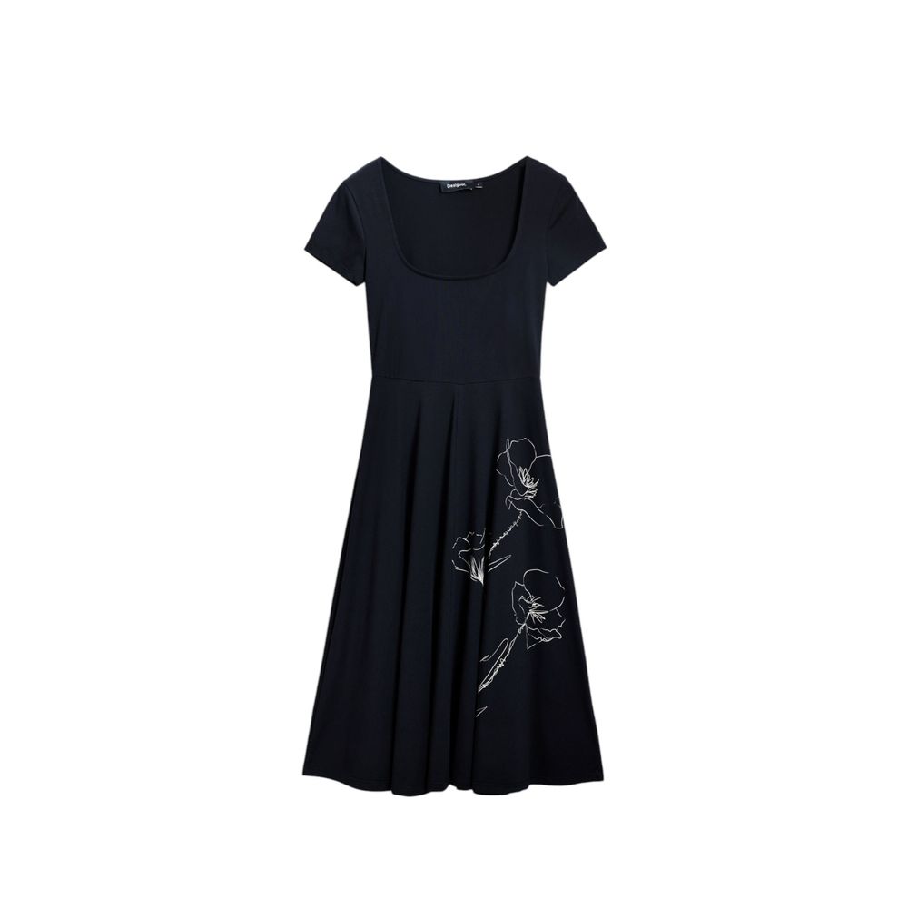 Desigual Schwarzer Baumwoll-Midi