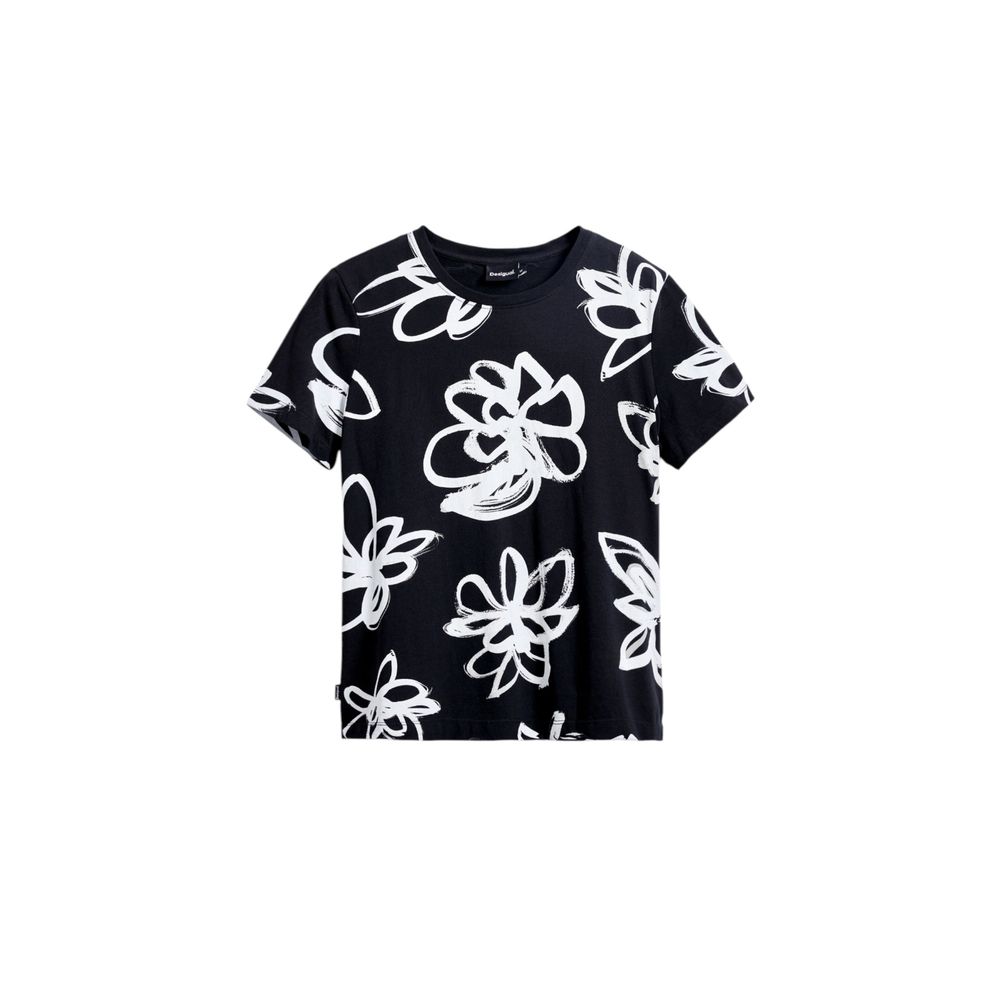 Desigual Schwarzes T-Shirt aus Baumwolle