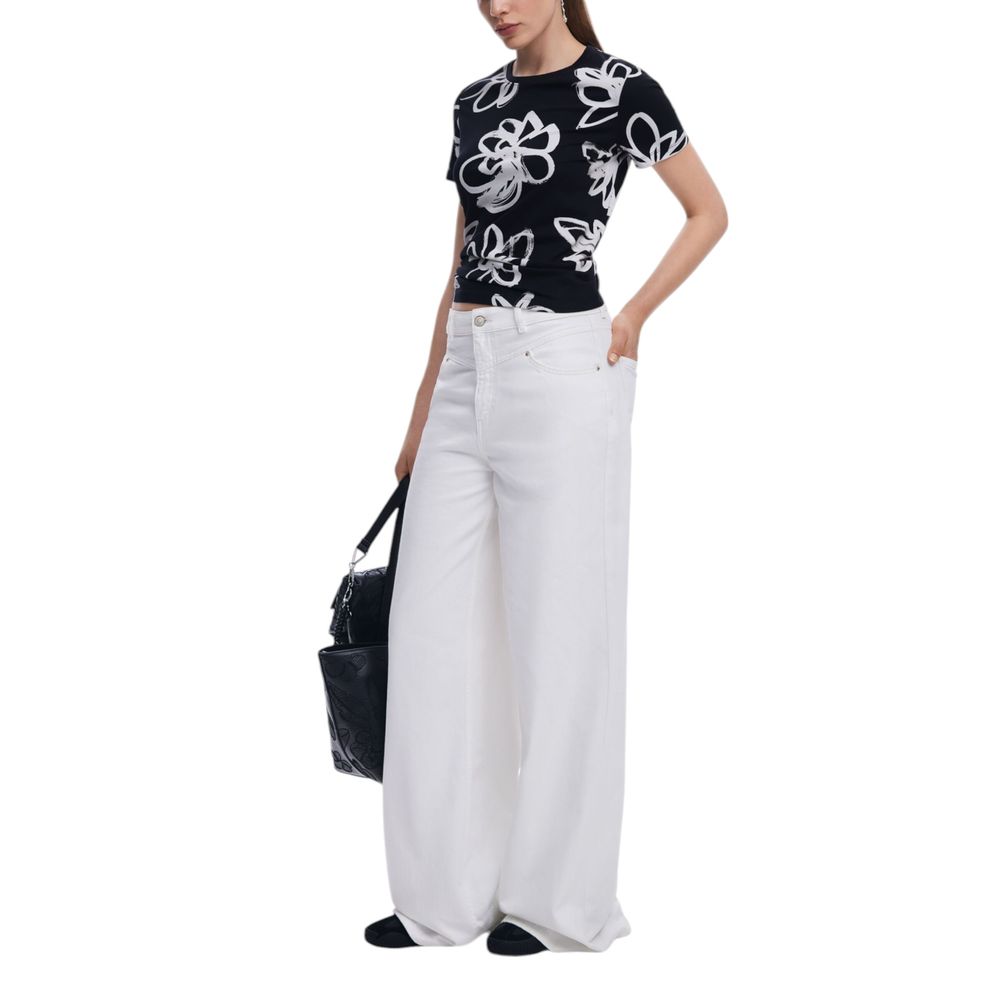 Desigual Schwarzes T-Shirt aus Baumwolle