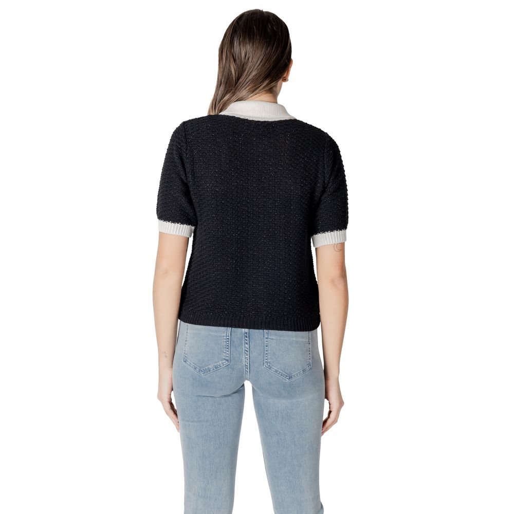 Morgan De Toi Schwarzer Pullover aus recycelter Baumwolle