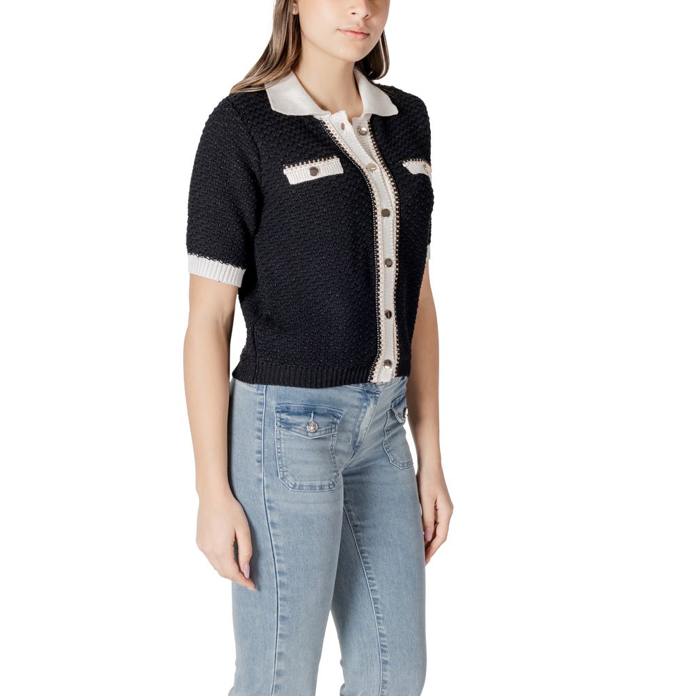 Morgan De Toi Schwarzer Pullover aus recycelter Baumwolle