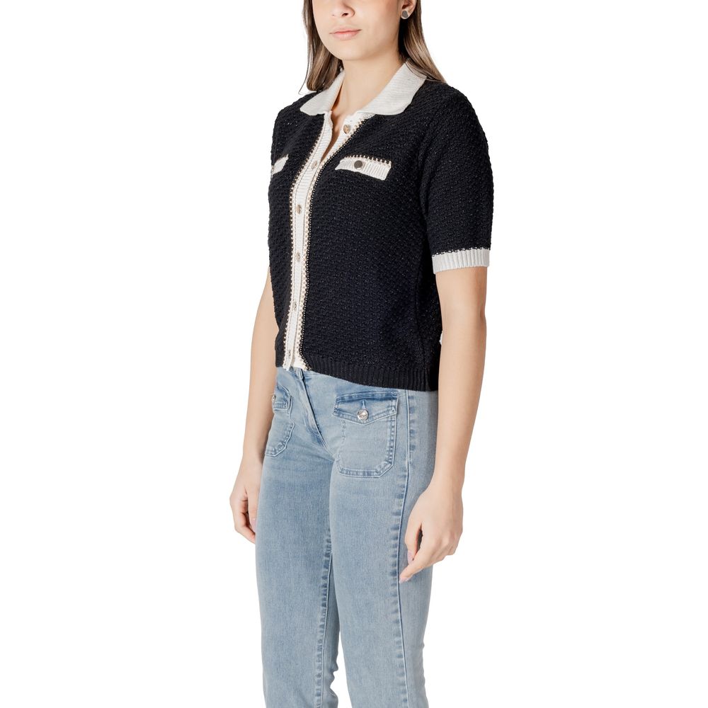 Morgan De Toi Schwarzer Pullover aus recycelter Baumwolle