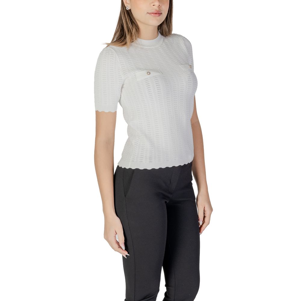 Morgan De Toi Weißer Pullover aus recyceltem Polyester