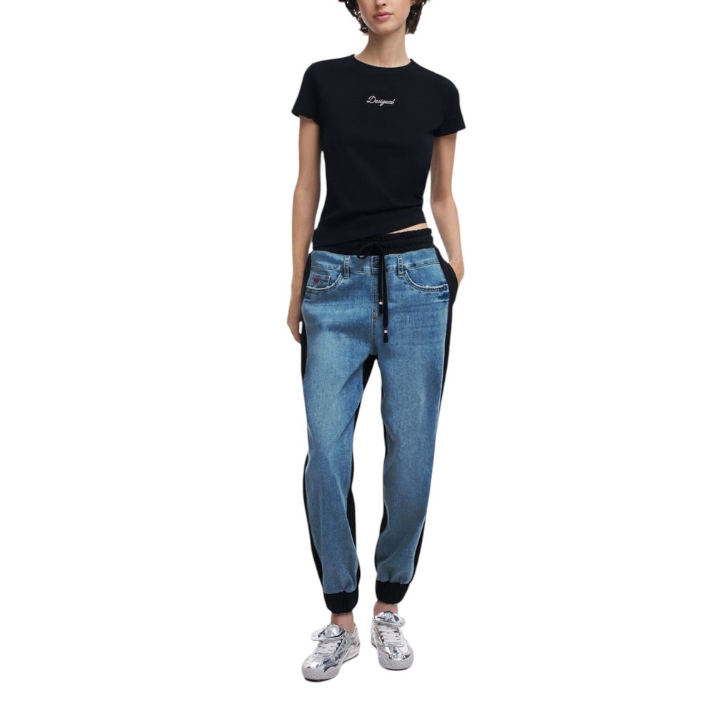 Desigual Schwarze Cotton Mom Jean