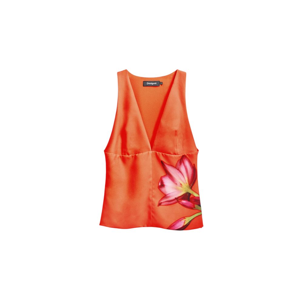 Desigual Orangefarbenes Polyester-Oberteil