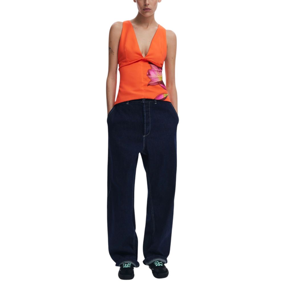 Desigual Orangefarbenes Polyester-Oberteil