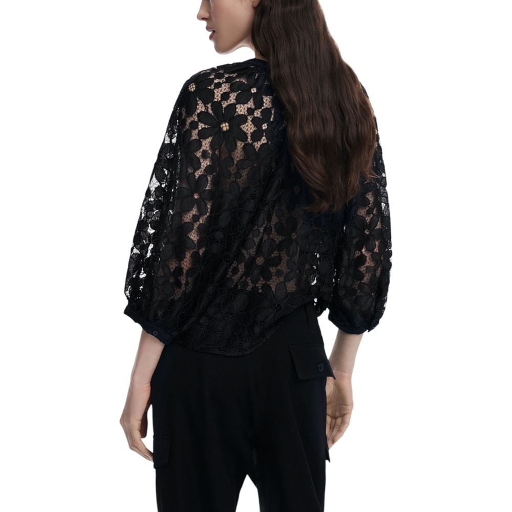 Desigual Schwarze Polyester-Bluse