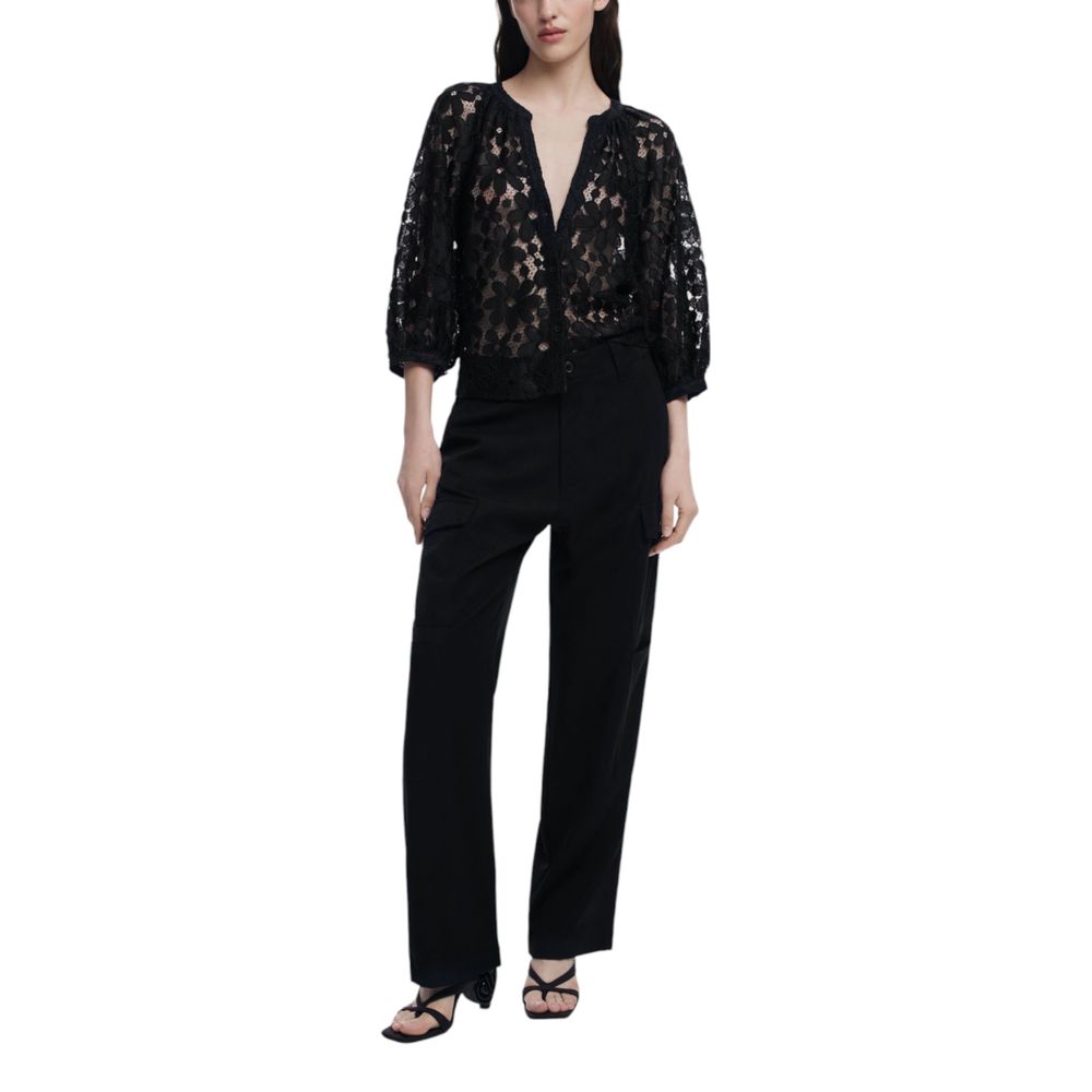 Desigual Schwarze Polyester-Bluse