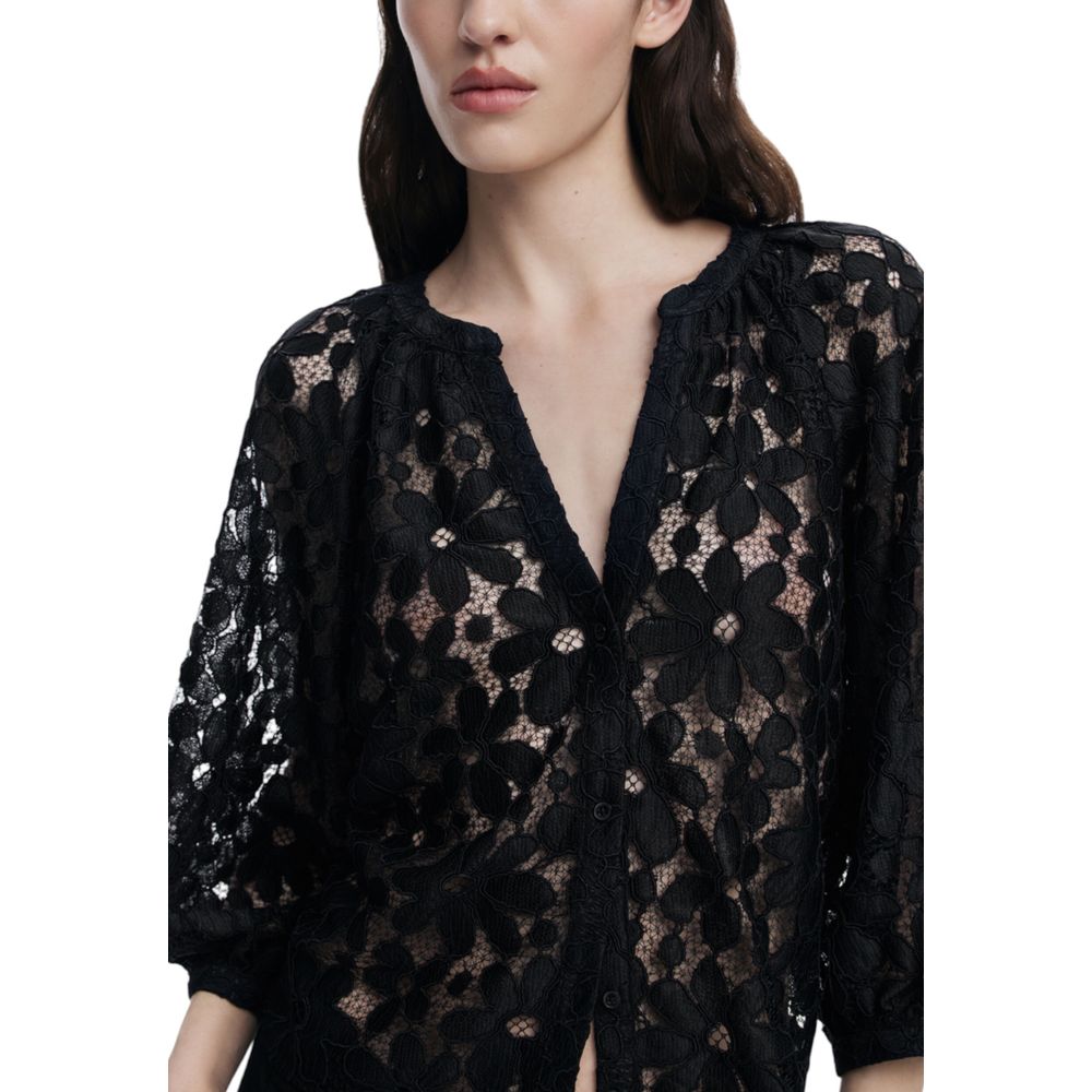 Desigual Schwarze Polyester-Bluse