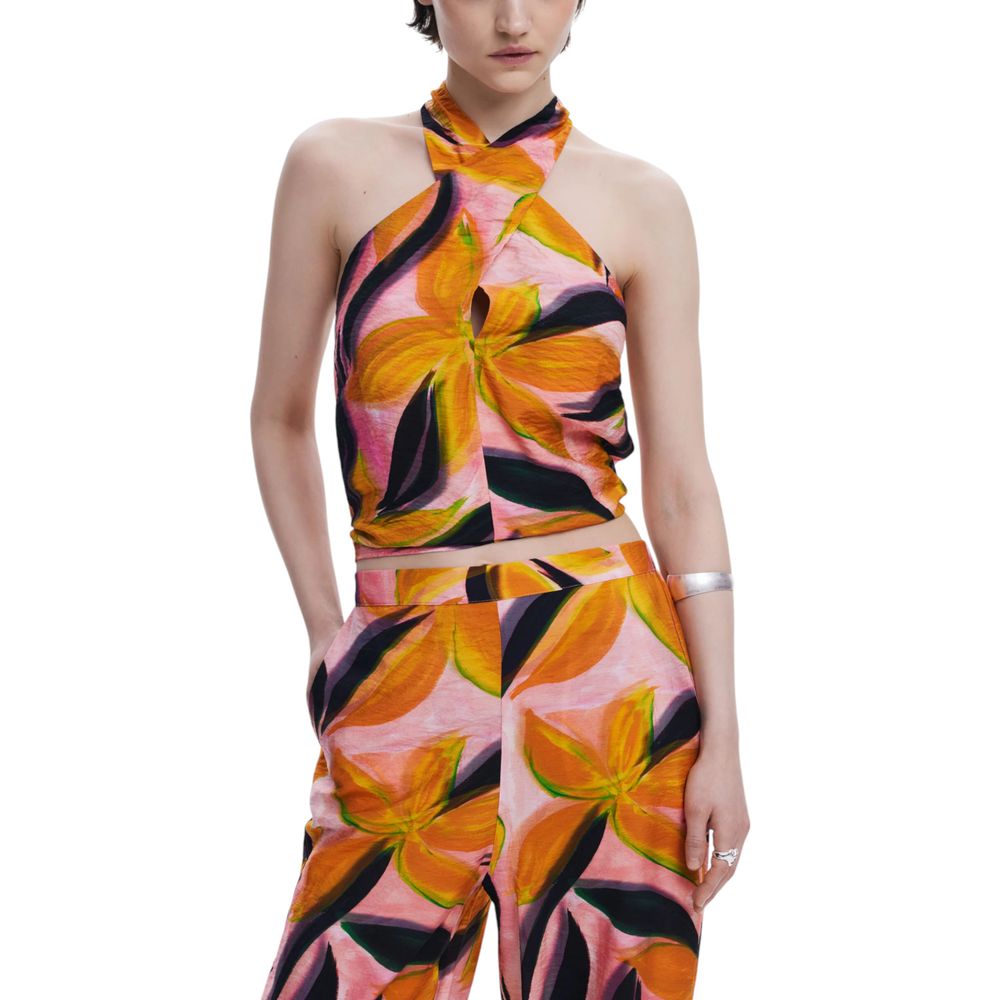Desigual Orangefarbenes Viskose-Top