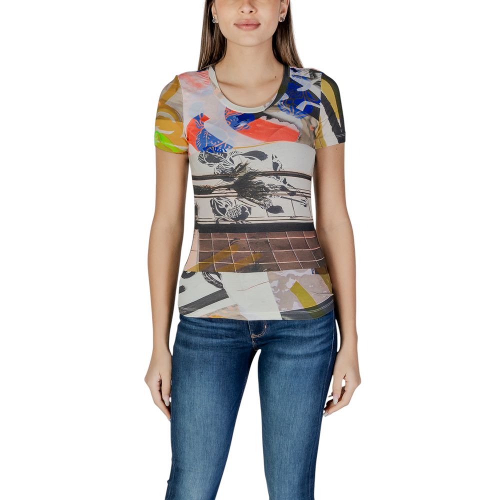 Desigual Beigefarbenes T-Shirt aus Viskose