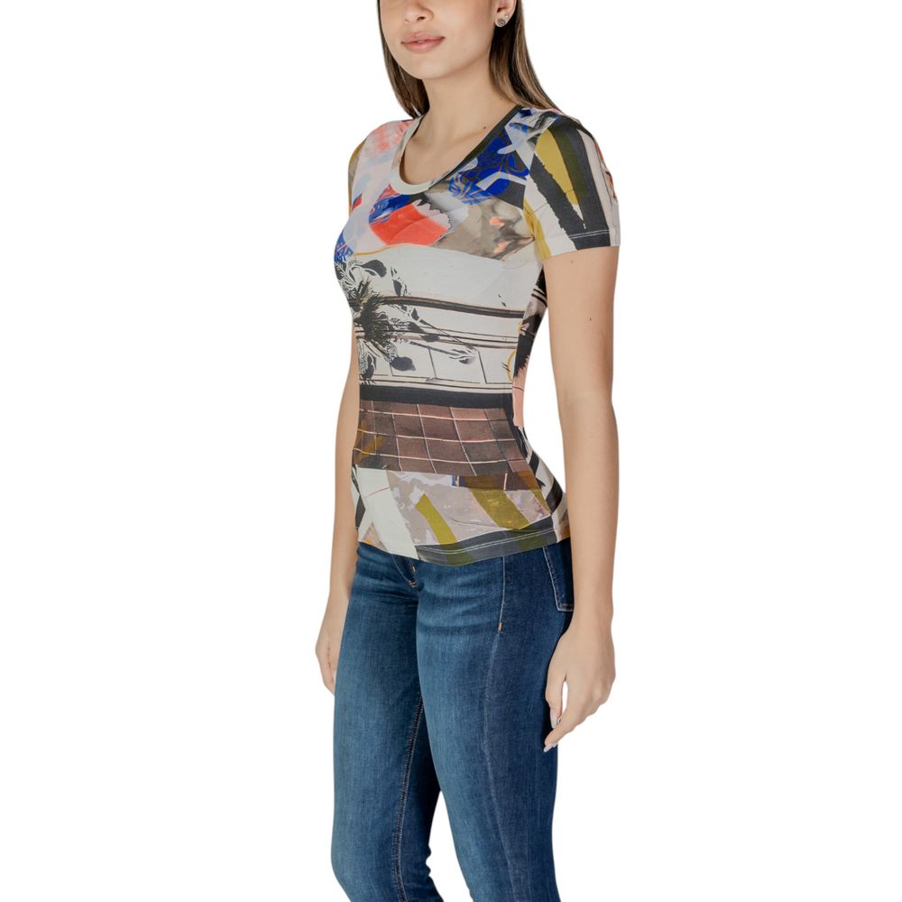 Desigual Beigefarbenes T-Shirt aus Viskose