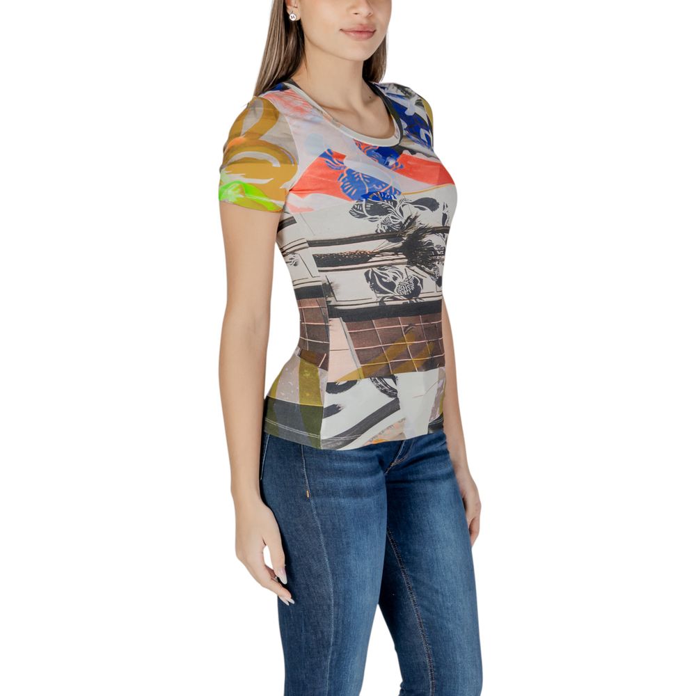 Desigual Beigefarbenes T-Shirt aus Viskose