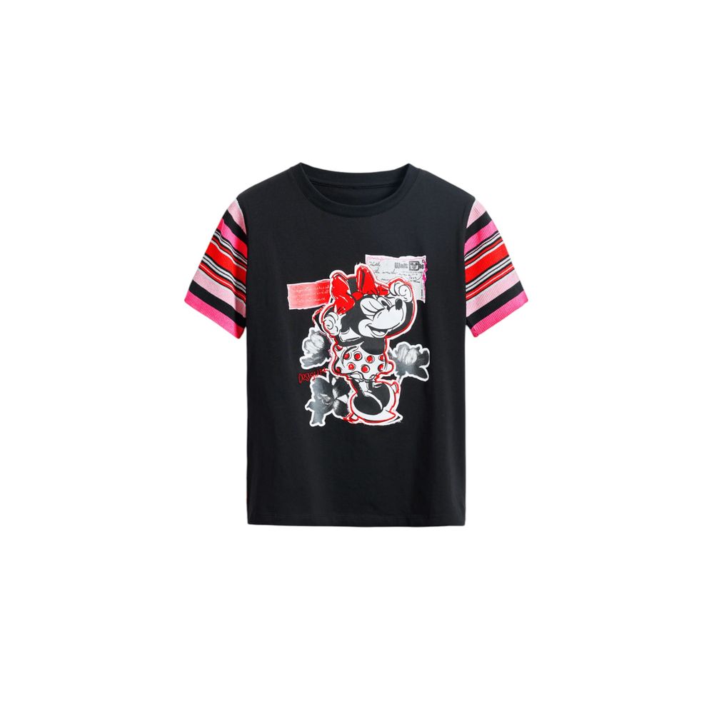 Desigual Schwarzes T-Shirt aus Baumwolle