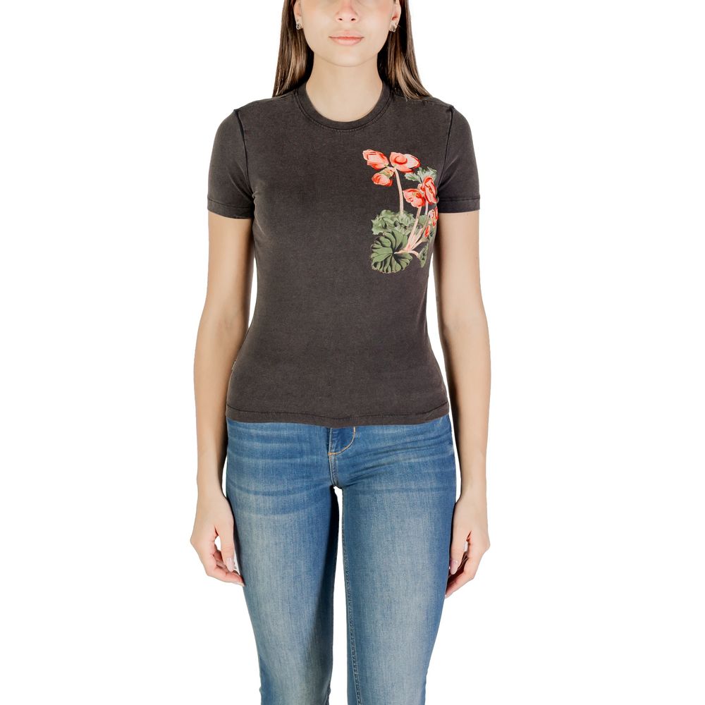 Desigual Schwarzes T-Shirt aus Baumwolle