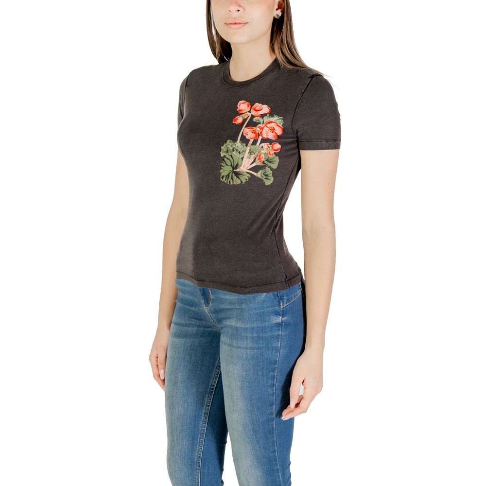 Desigual Schwarzes T-Shirt aus Baumwolle