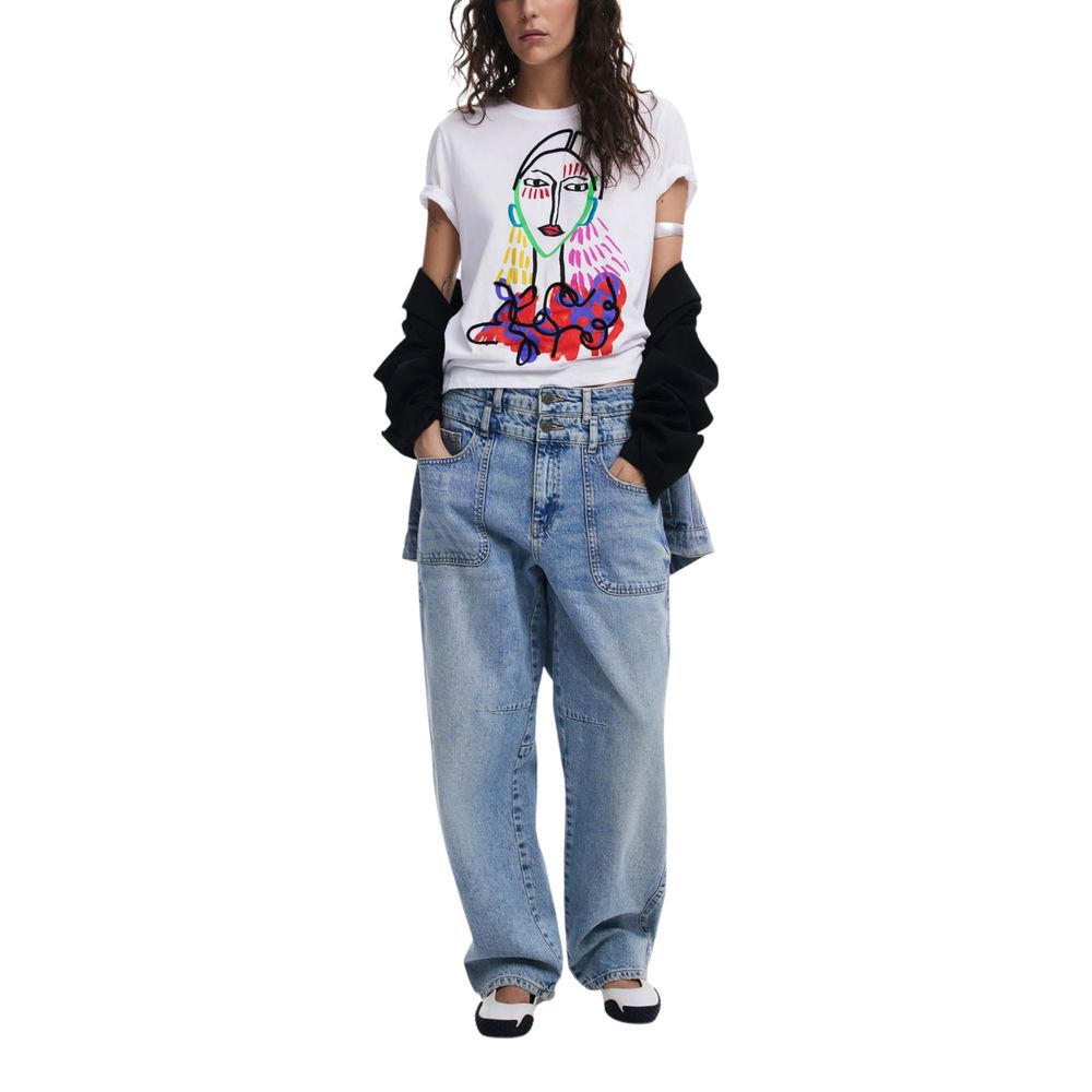 Desigual T-Shirt aus weißer Baumwolle