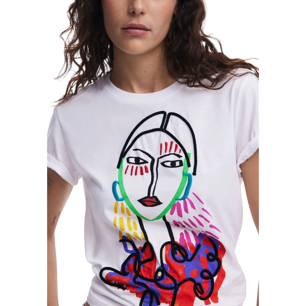 Desigual T-Shirt aus weißer Baumwolle