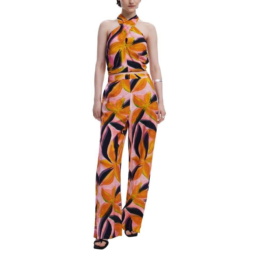 Desigual Orangefarbene Viskosehose