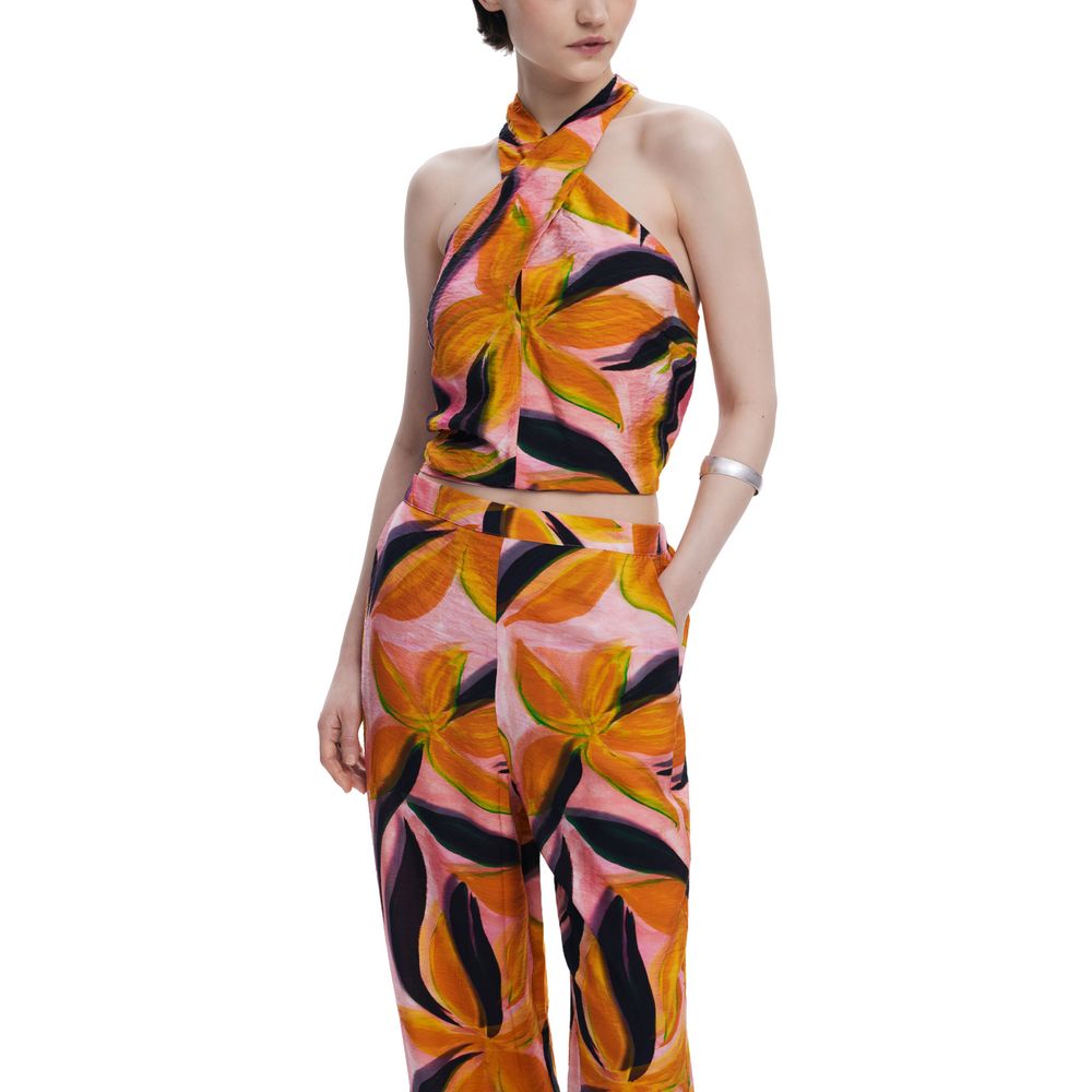 Desigual Orangefarbene Viskosehose