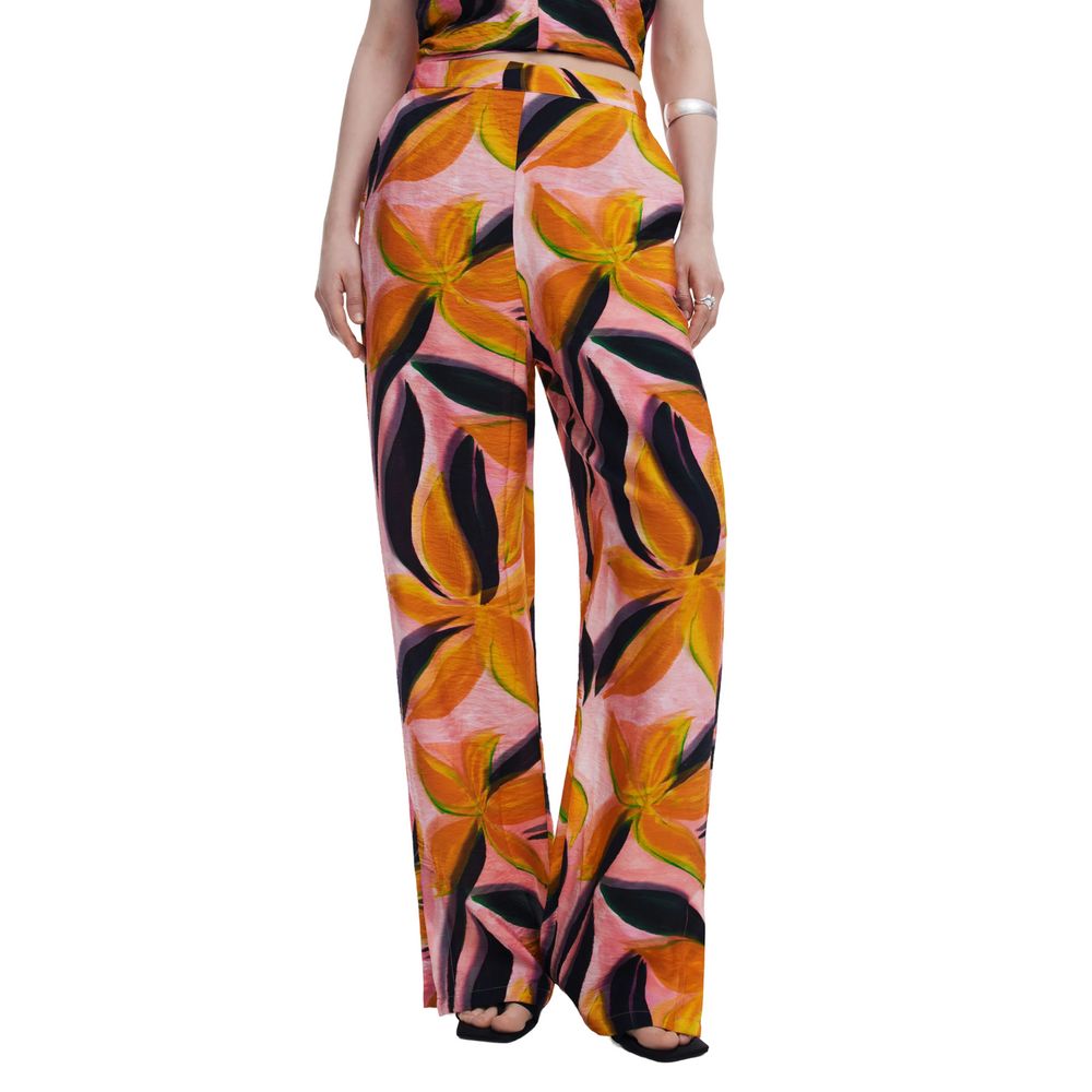 Desigual Orangefarbene Viskosehose