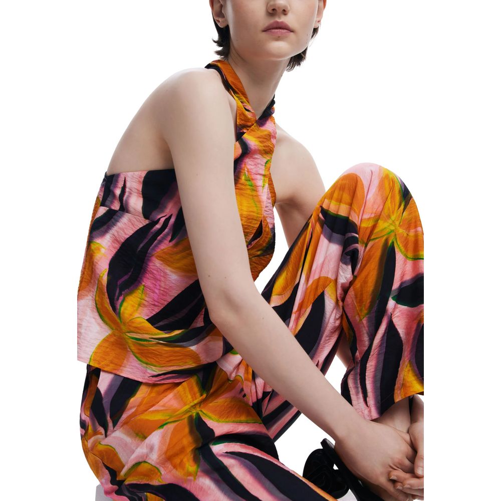 Desigual Orangefarbene Viskosehose