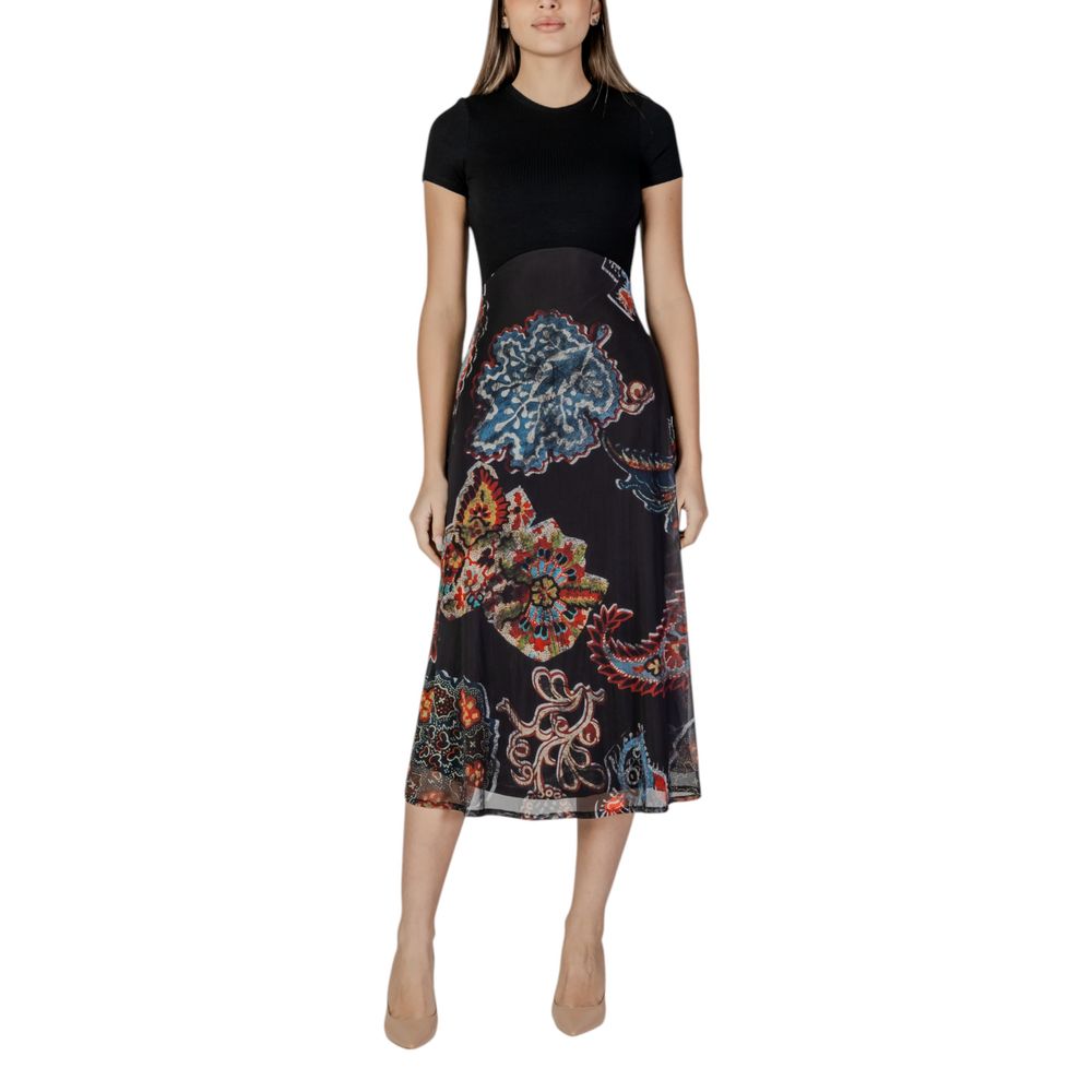 Desigual Schwarz Viskose Lang