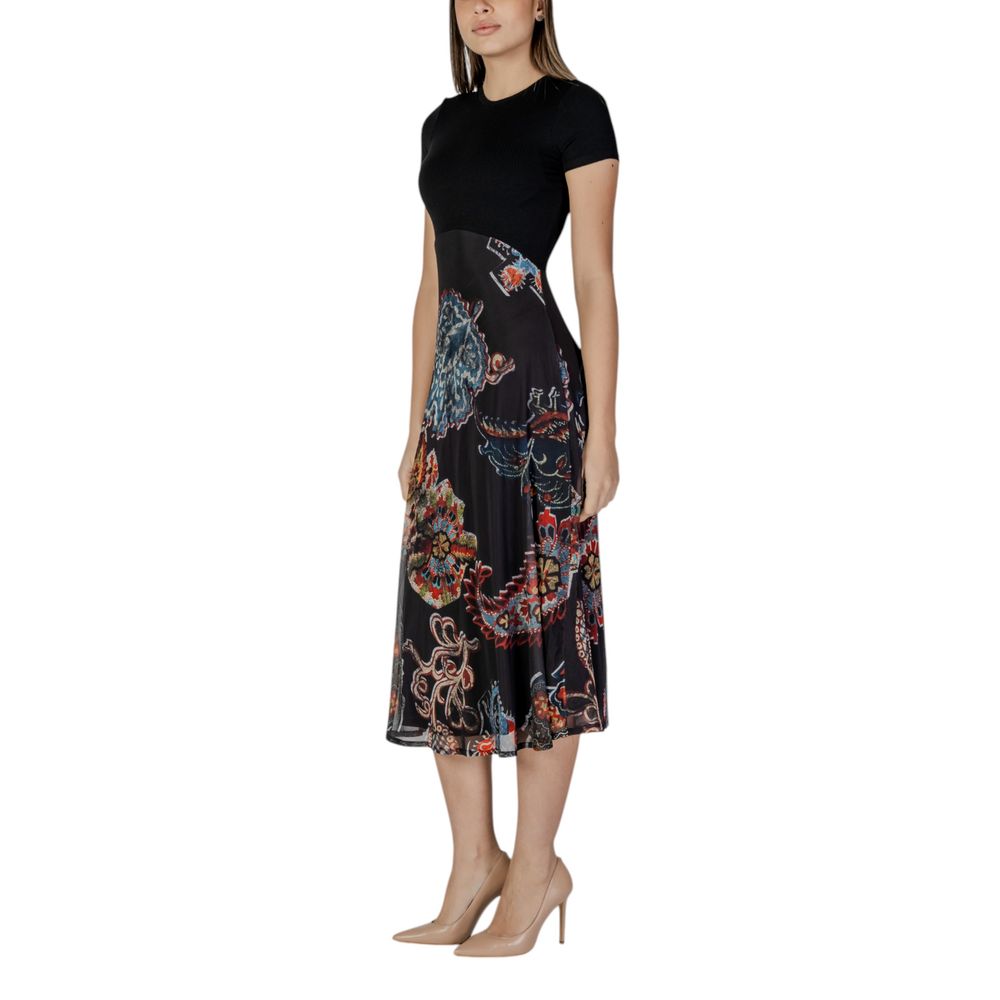 Desigual Schwarz Viskose Lang