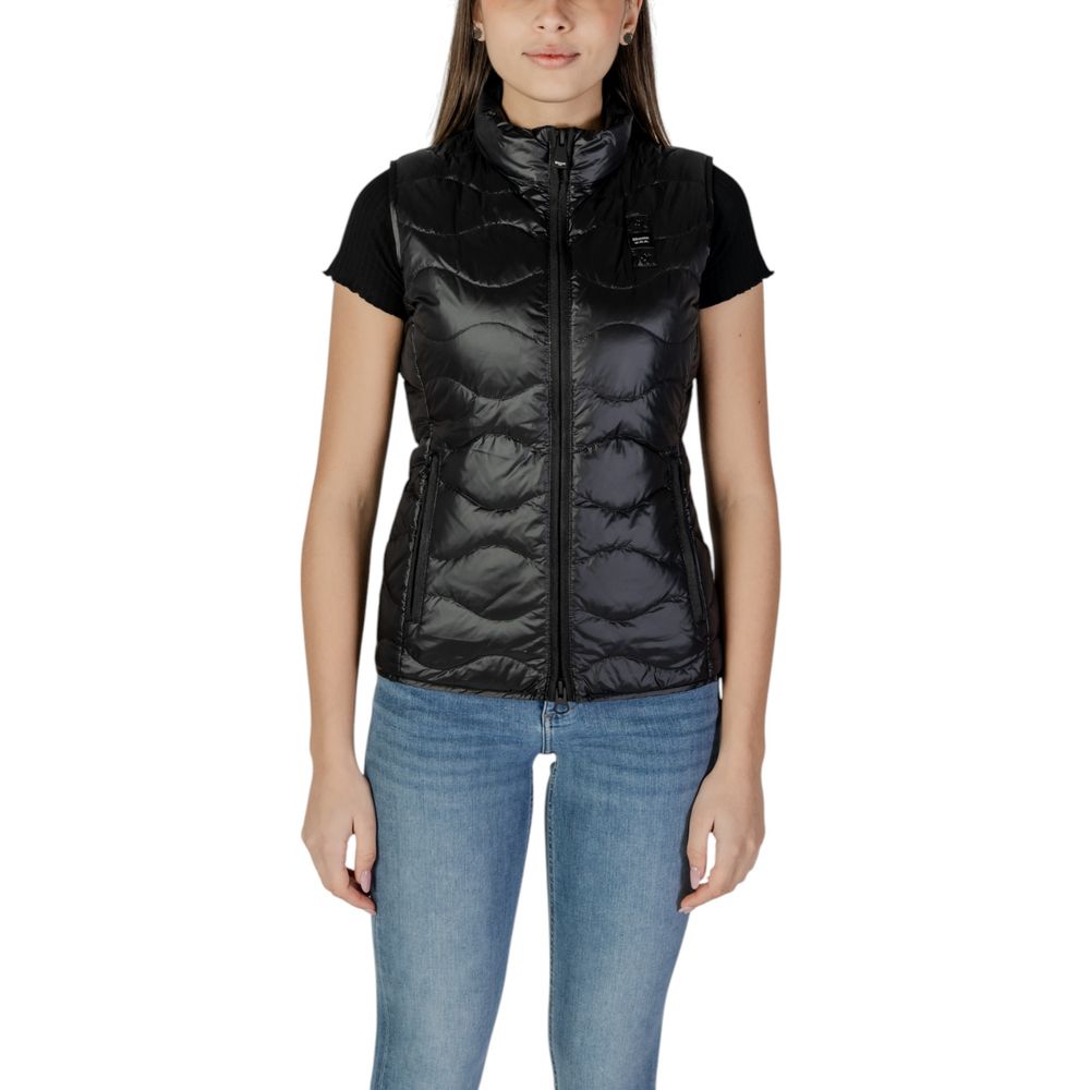 Blauer Schwarze Polyamid Sleveless Jacke