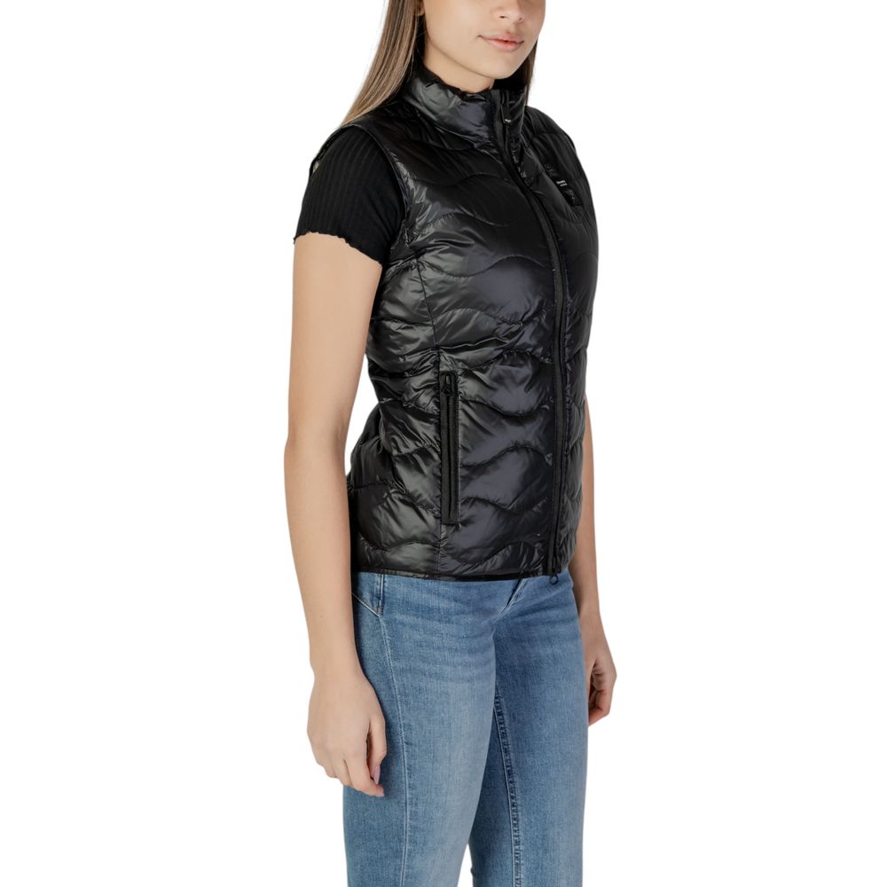 Blauer Schwarze Polyamid Sleveless Jacke