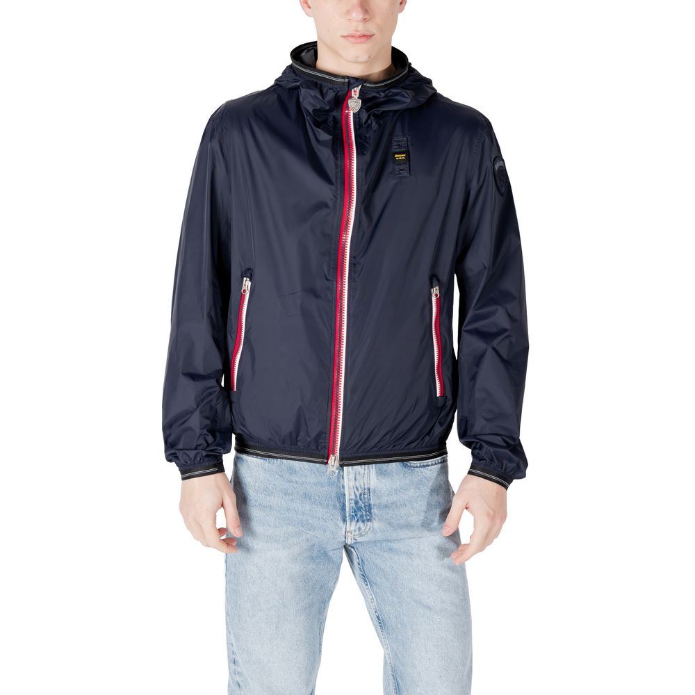 Blauer Blaue Polyamid-Jacke