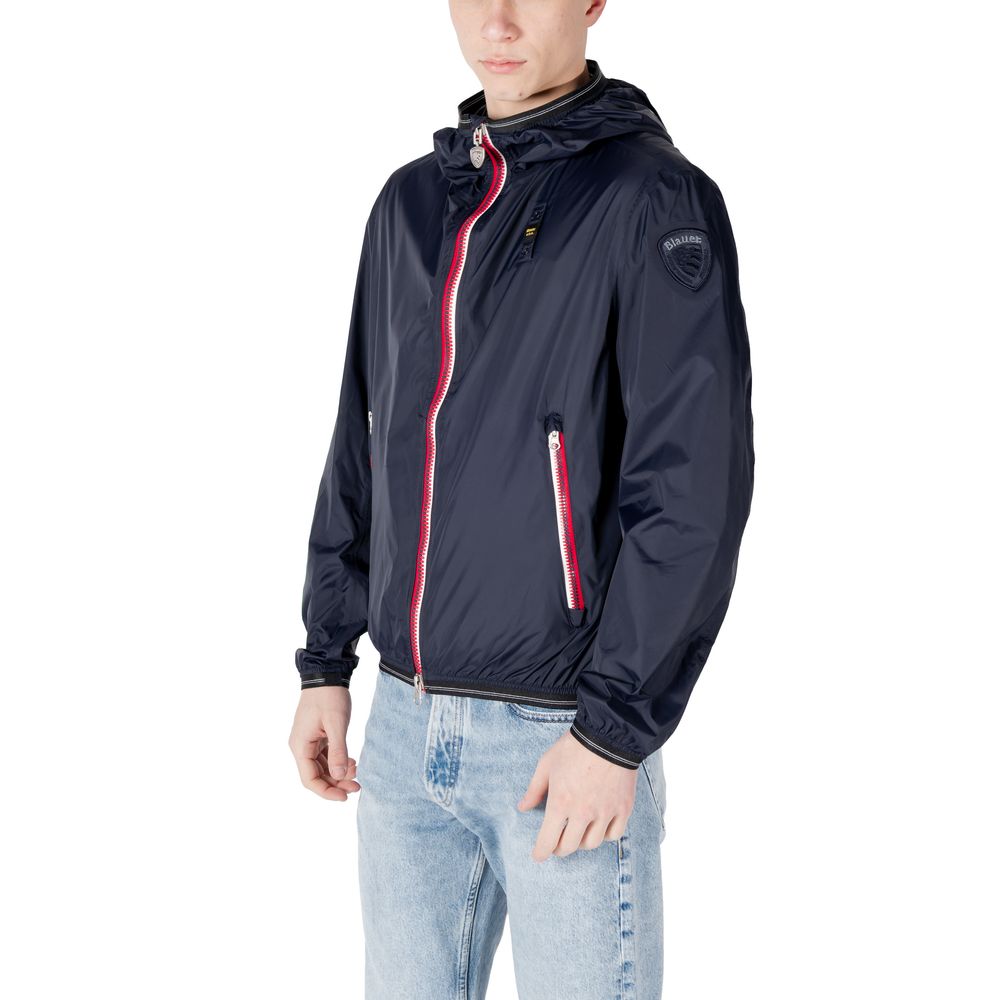 Blauer Blaue Polyamid-Jacke