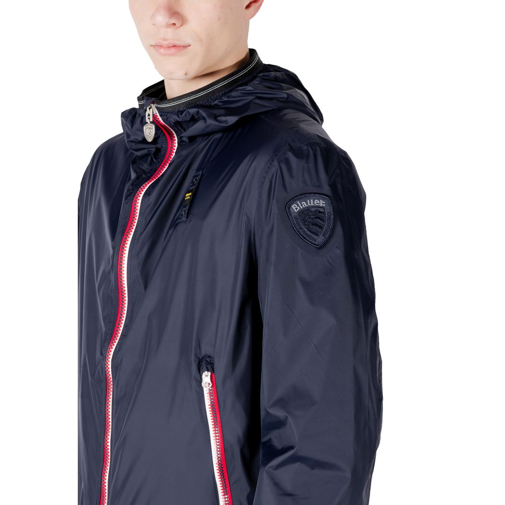 Blauer Blaue Polyamid-Jacke