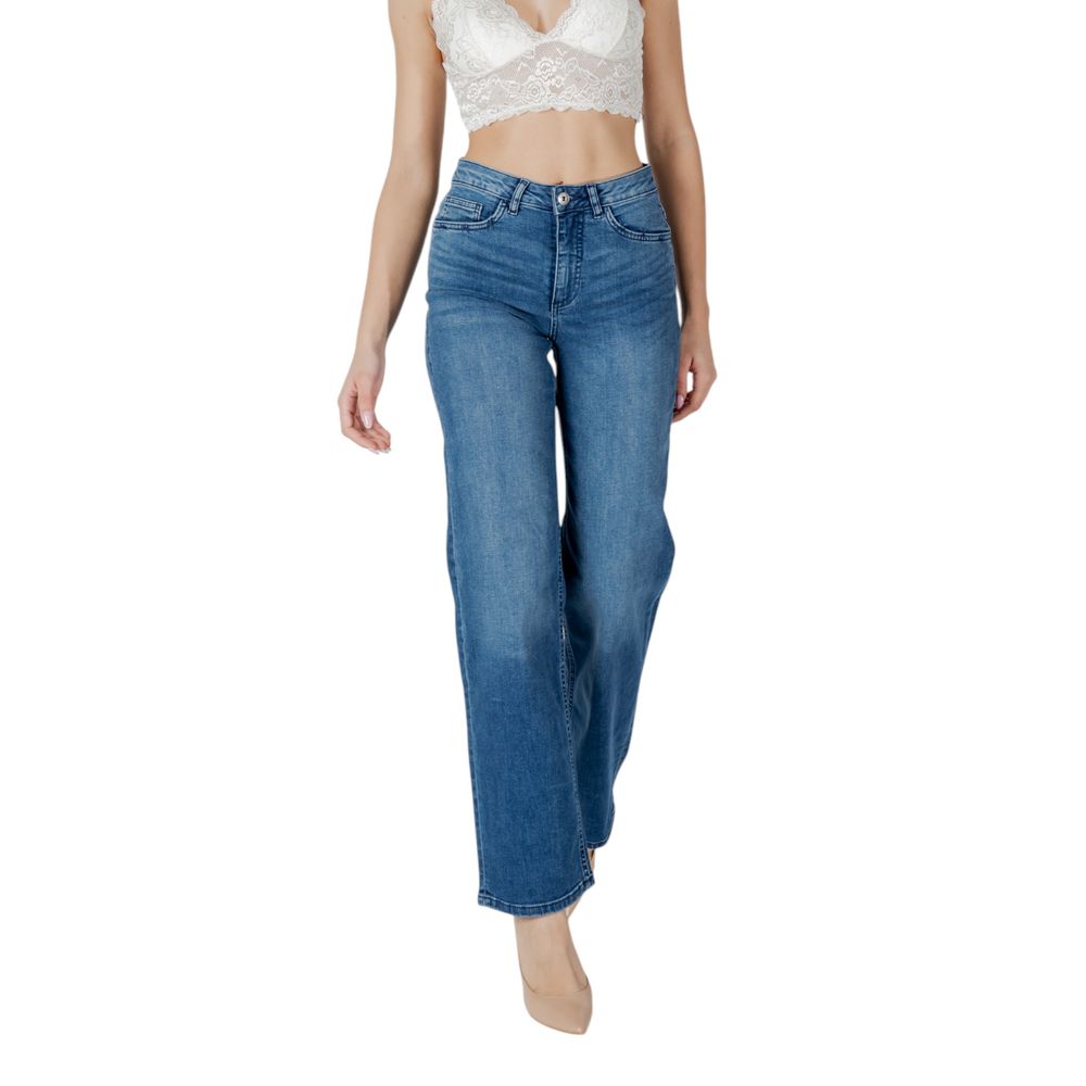 ICHI Bequeme Jeans mit weiter Beinweite aus Baumwolle in Blau