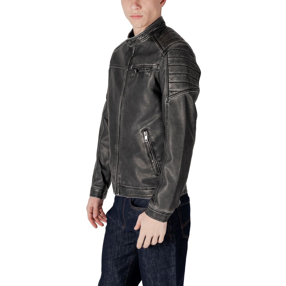 Jack Jones Schwarze Polyester Biker-Jacke