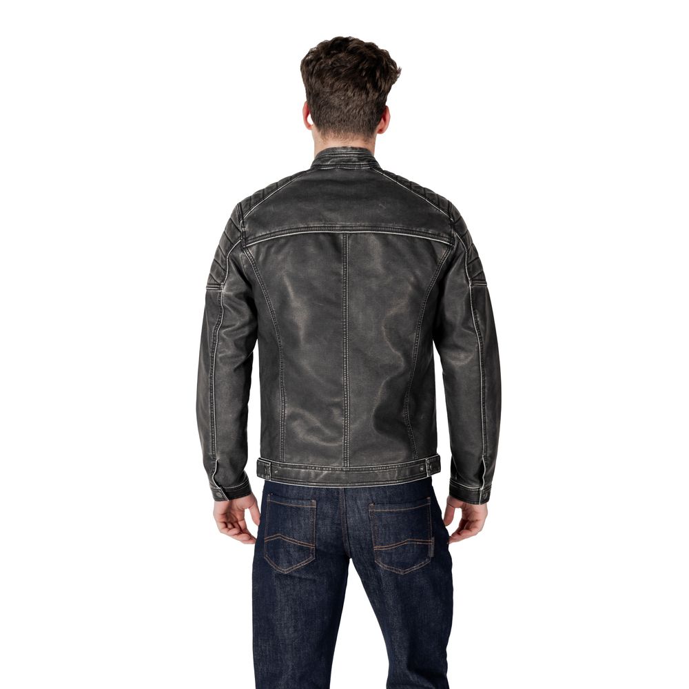 Jack Jones Schwarze Polyester Biker-Jacke