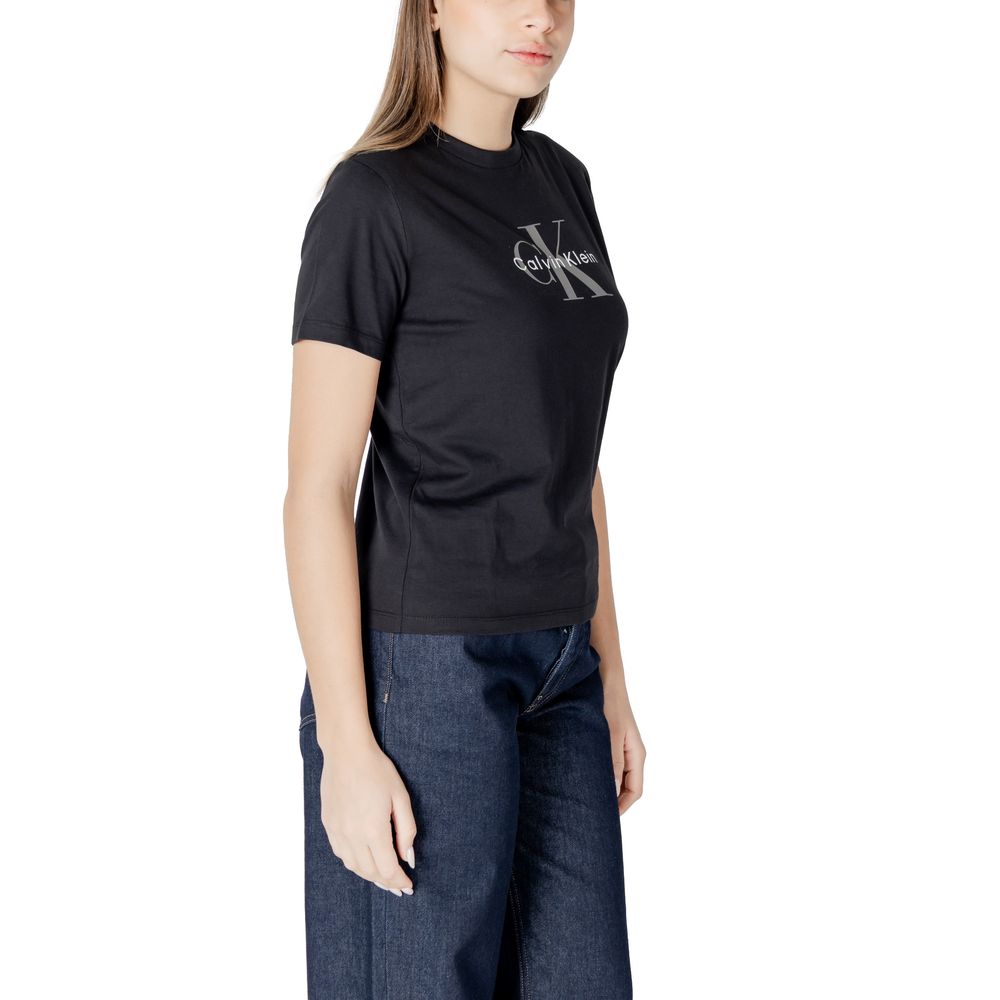 Calvin Klein Jeans Schwarzes T-Shirt aus Baumwolle