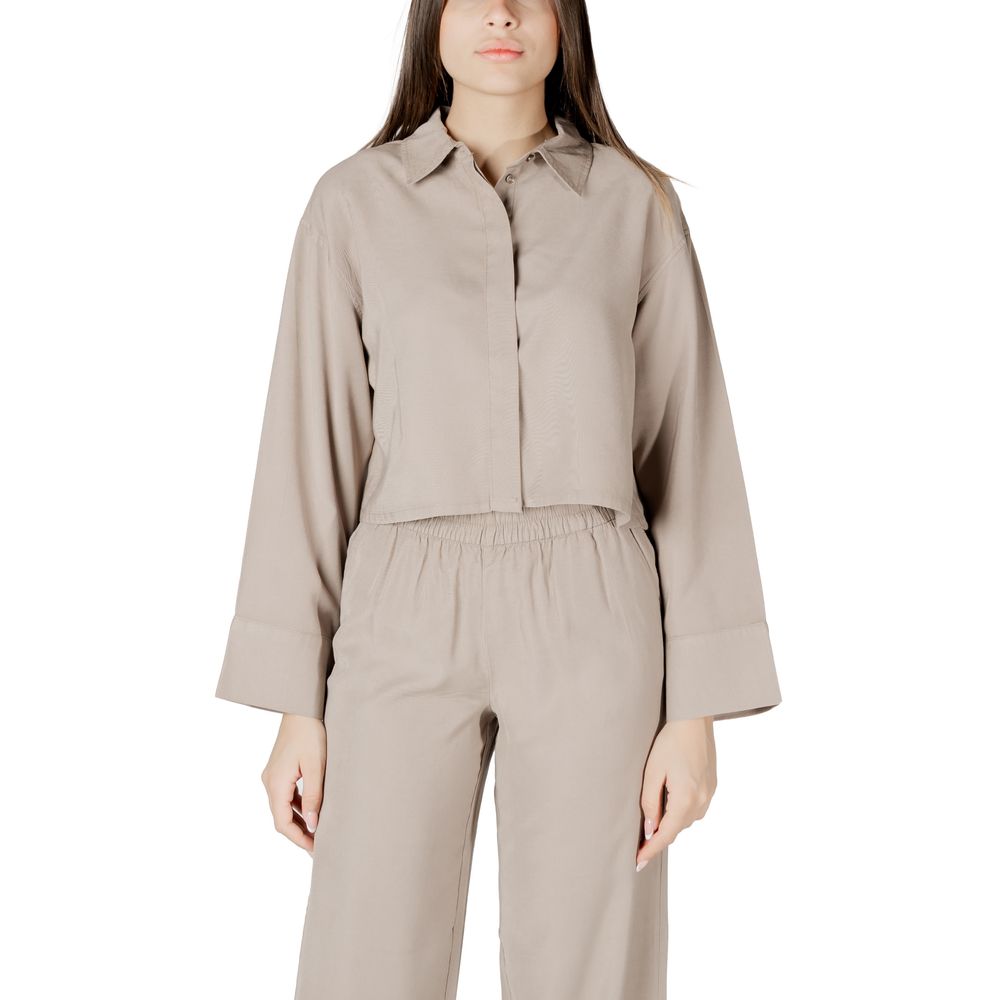 Only Beigefarbene Viskose-Bluse