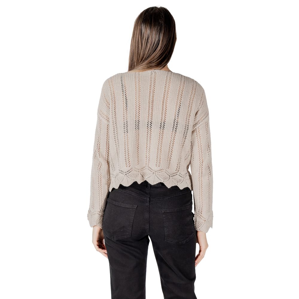 Only Beiger Pullover aus recyceltem Baumwoll-Mix