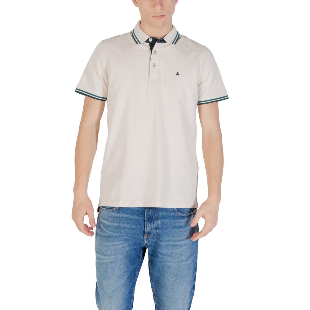 Jack Jones Beigefarbenes Baumwoll-Poloshirt