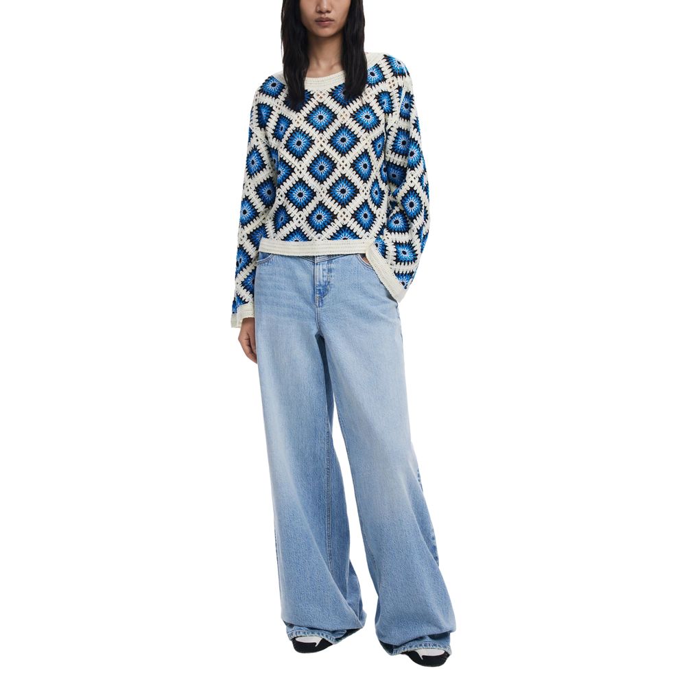 Desigual Cremefarbene Baumwoll-Sportbekleidung