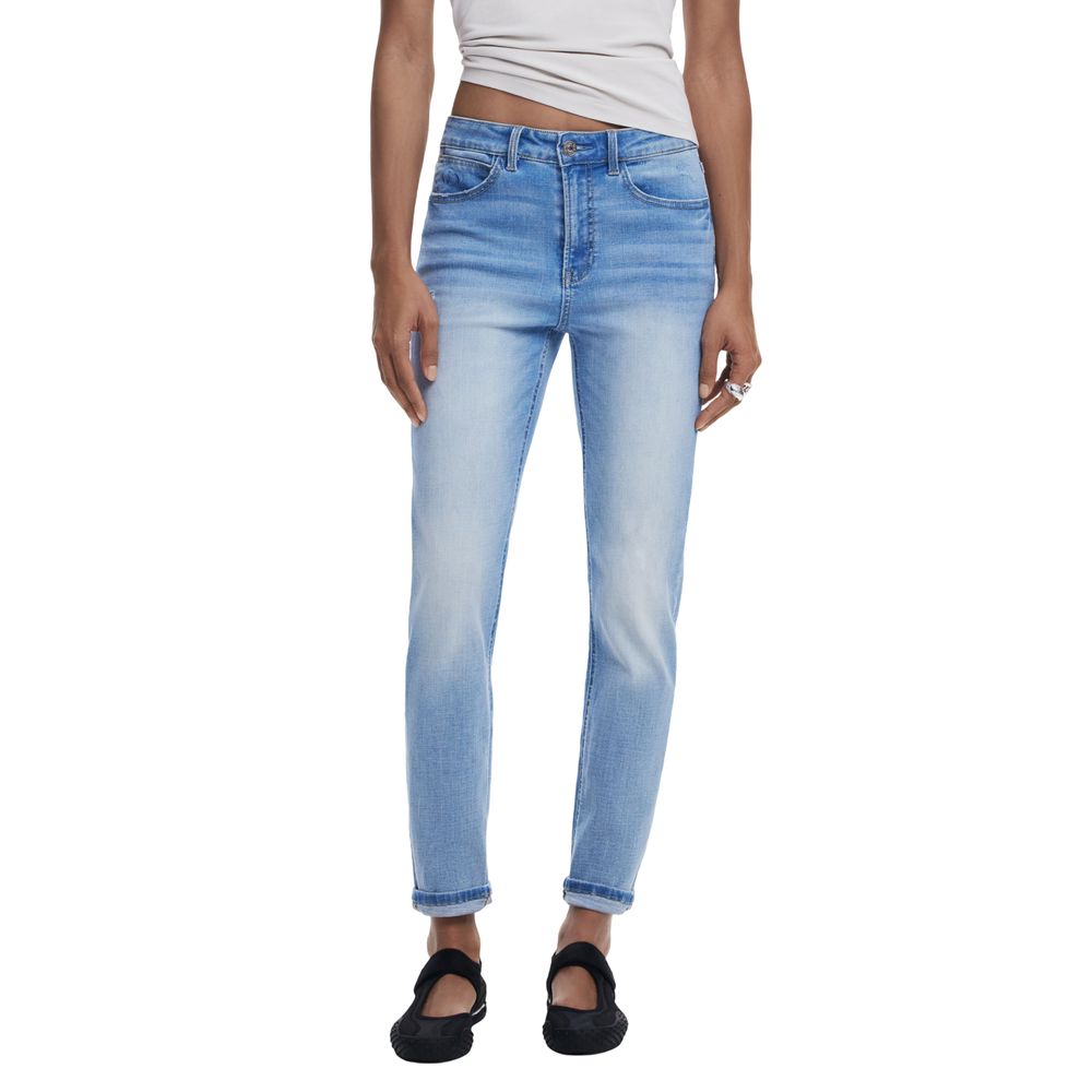 Desigual Hellblaue Skinny-Jeans aus Baumwolle