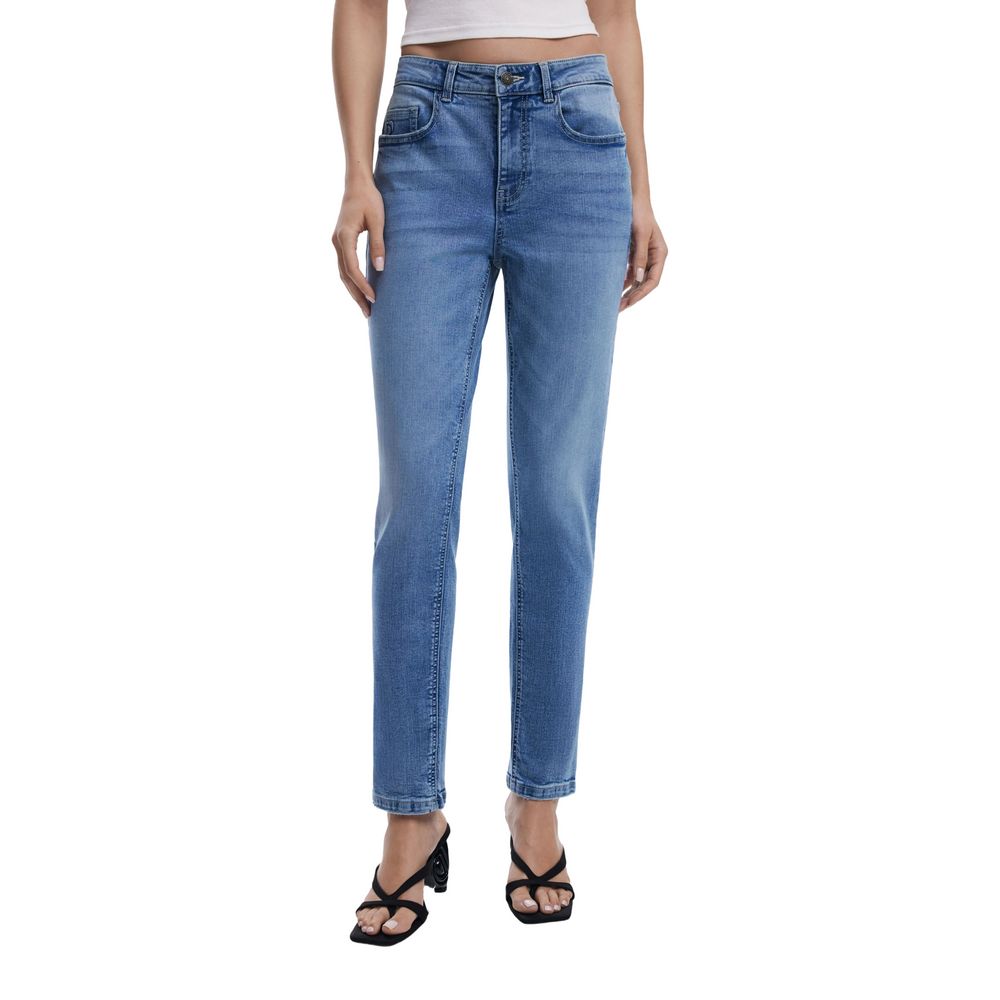 Desigual Hellblaue Skinny-Jeans aus Baumwolle