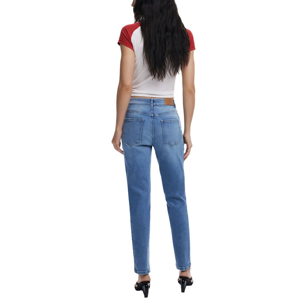 Desigual Hellblaue Skinny-Jeans aus Baumwolle