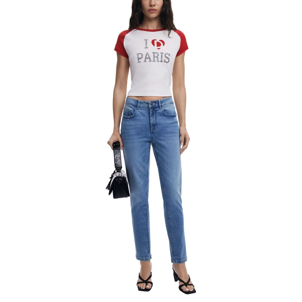 Desigual Hellblaue Skinny-Jeans aus Baumwolle