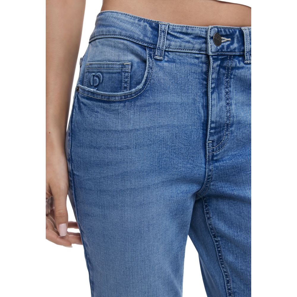 Desigual Hellblaue Skinny-Jeans aus Baumwolle