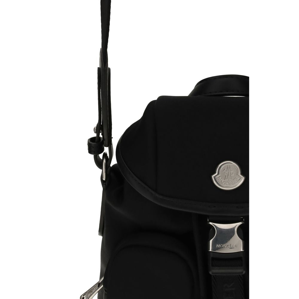 Moncler Schwarzer Lederrucksack