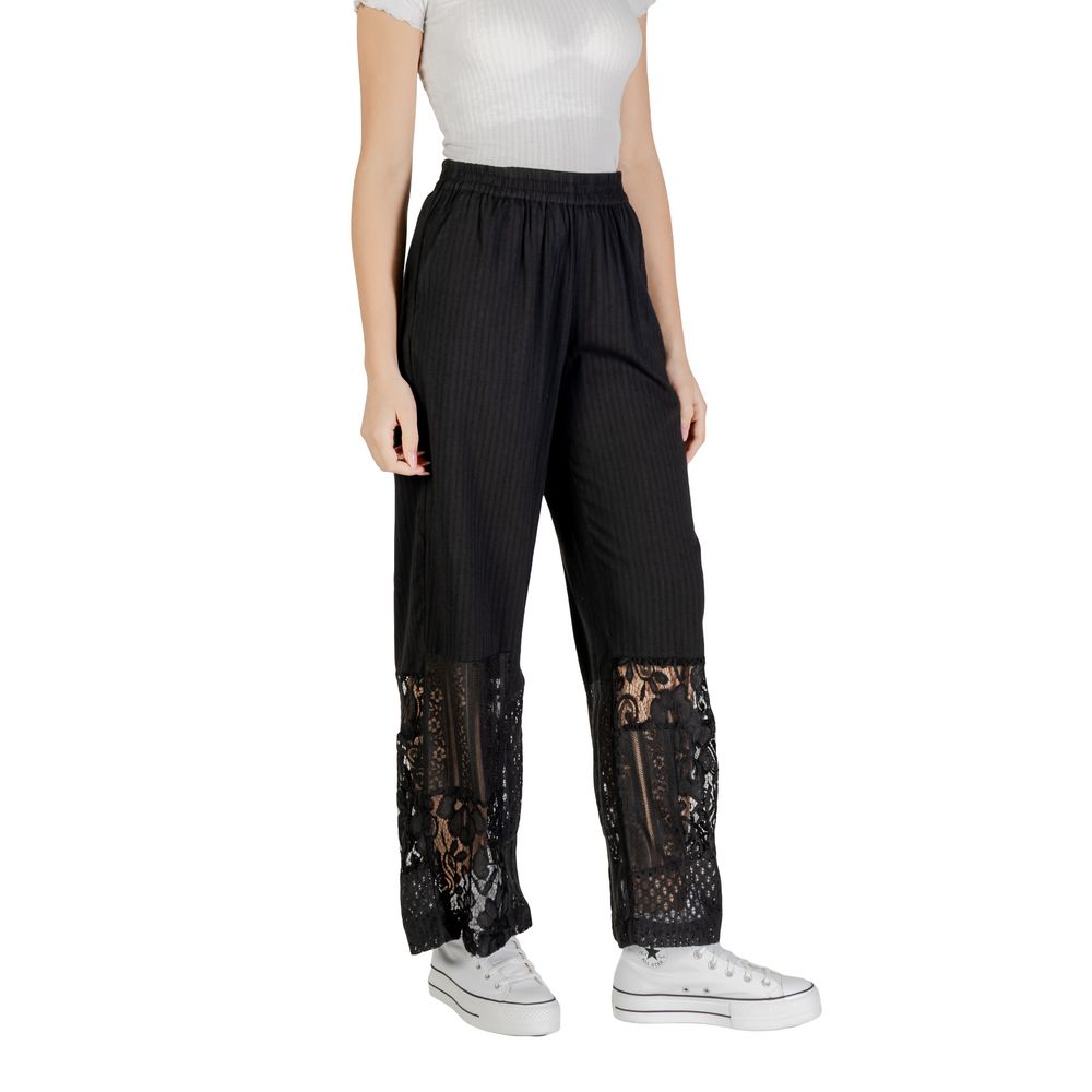 ICHI Schwarze Baumwollhose