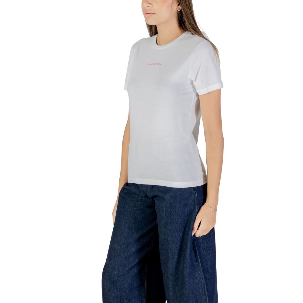 Only Orangefarbenes T-Shirt aus Baumwolle